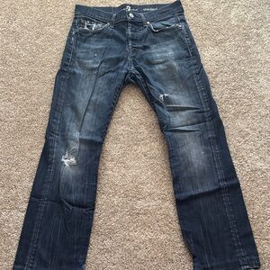 7 For All Mankind Dark Blue Straight Jeans